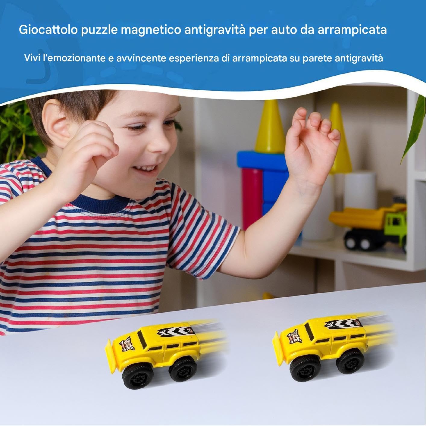 Auto Giocattolo Magnetiche Antigravità 3 Pezzi - Macchinine Che Scalano Le Pareti