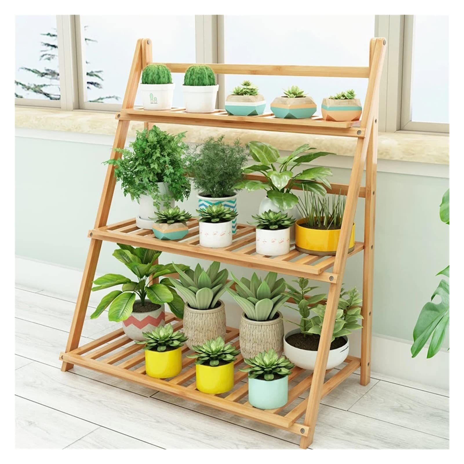 SnamicE Plant standCollapsible Plant Stand, Multi-Layer Storage Rack, Flower Pot Organizer, Multifunctional Floor Shelf,