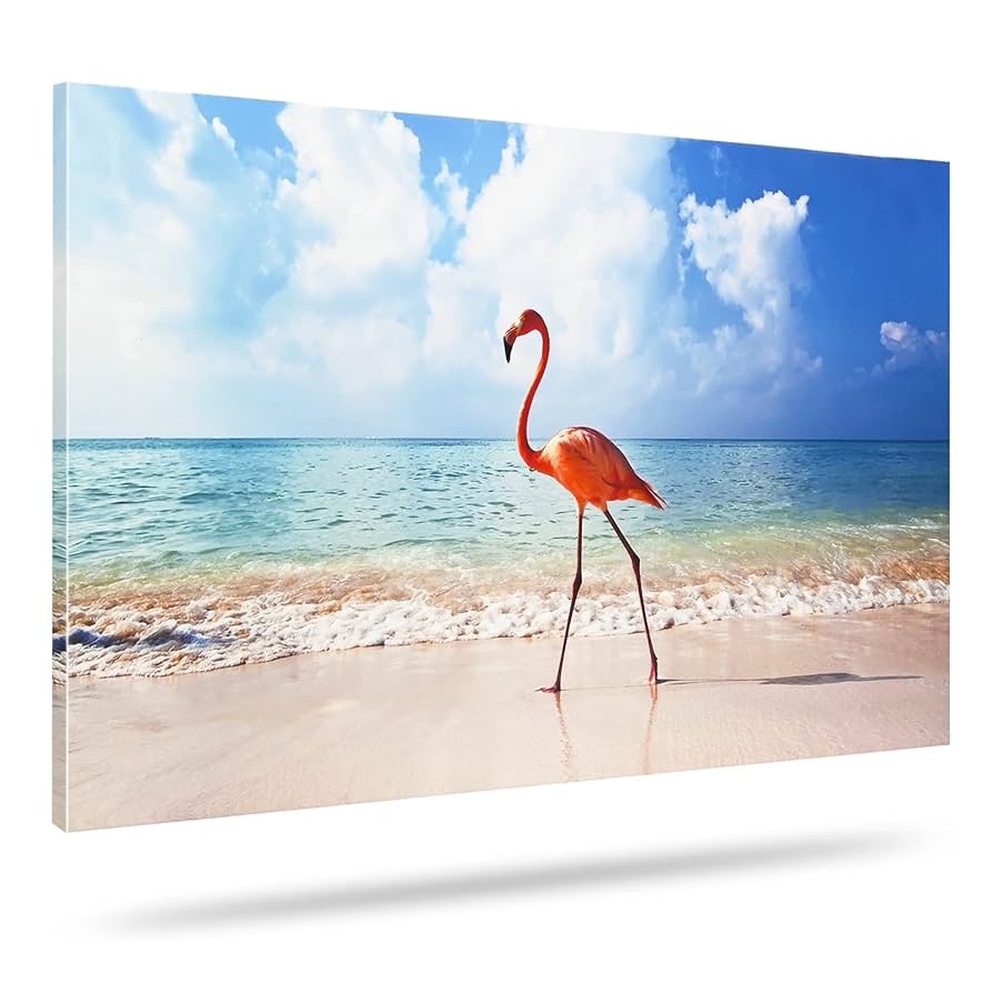 Amazon.co.jp: Y-Stepアートパネル 海の景色 フラミンゴ ビーチ