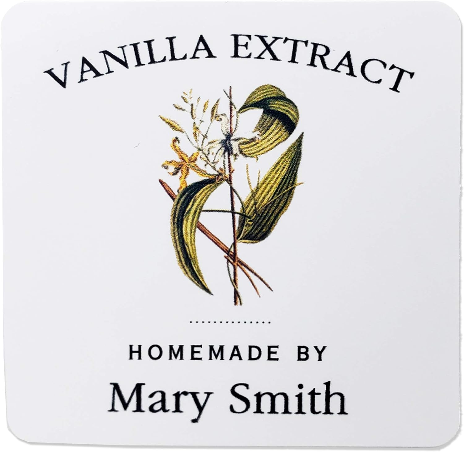 PERSONALIZED Vanilla Extract Labels, 2" X 2" - 18 PER PKG (18)