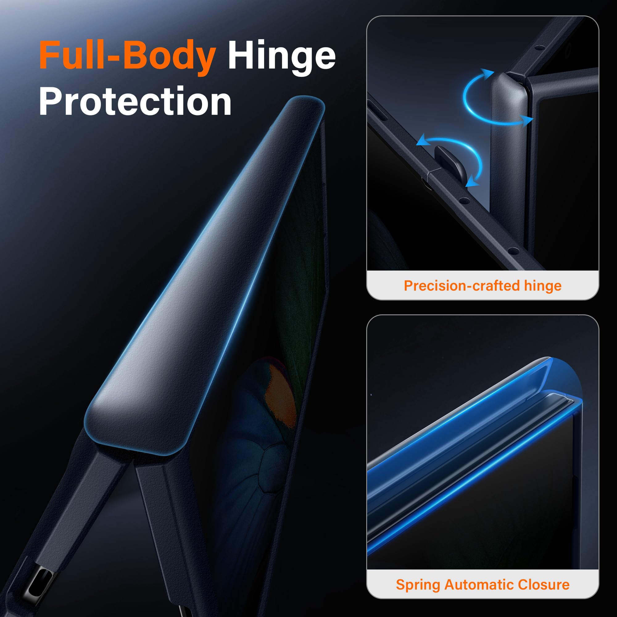 MOBOSI für Samsung Galaxy Z Fold 7 Hülle mit Schutzfolie Sichtschutz,Kompatibel mit MagSafe,Handyhalterung&Scharnierschutz,Magnetisch Stoßfest Kratzfest Schutzhülle für Z Fold7,Schwarz