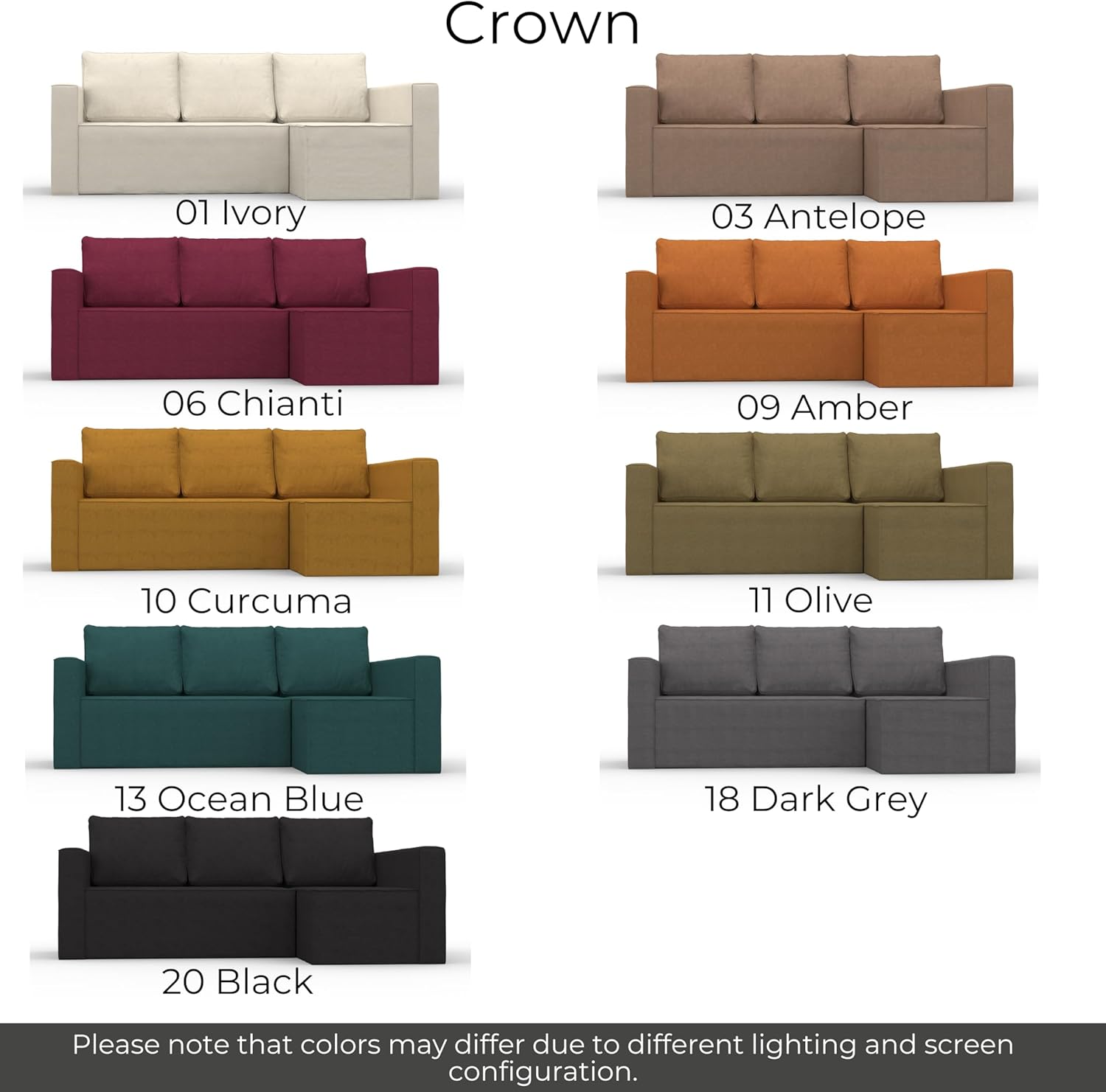 comfortly Cover for Manstad Corner Sofa Bed Right, Replacement Slipcover, Heavy Duty 5 pcs Cover, Soft Durable Washable Fabric, Easy to Clean & Replace (Crown - Ocean Blue)
