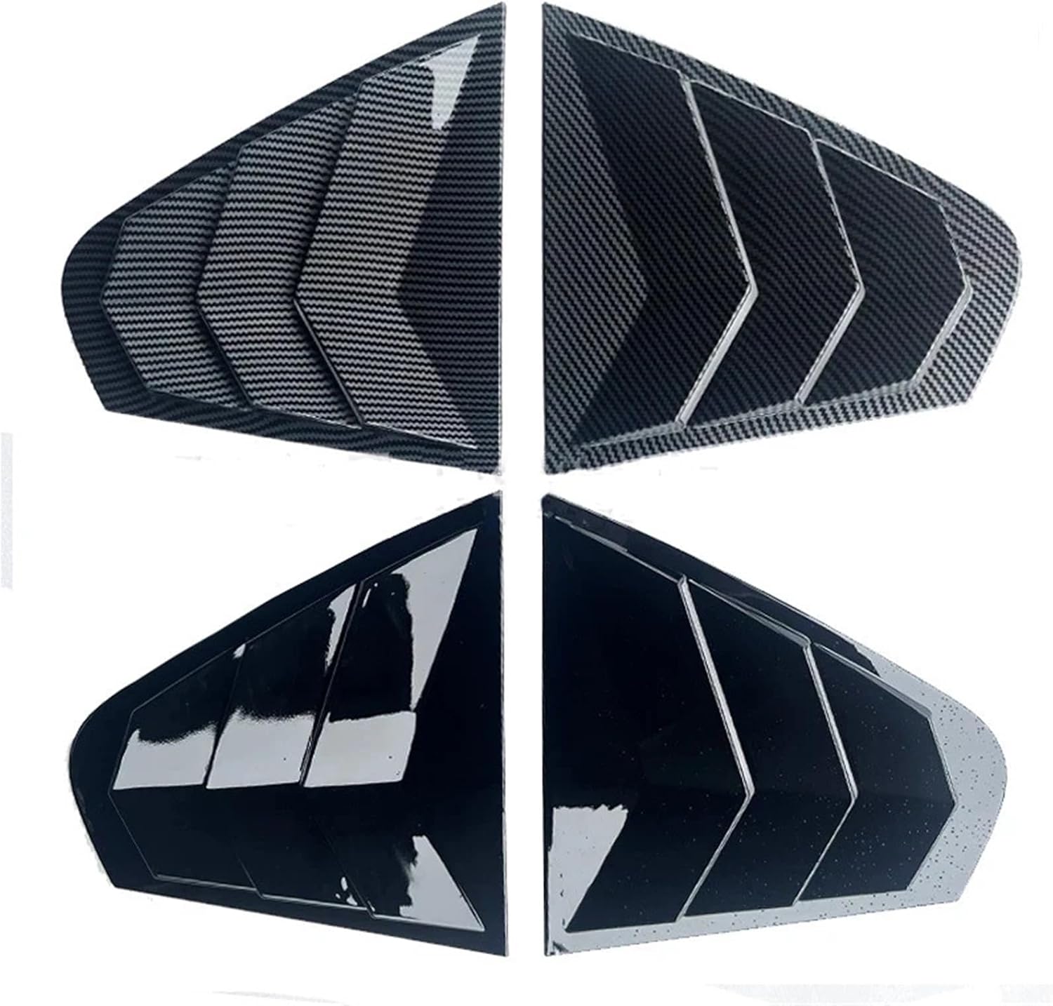 Compatible with VW Jetta MK6 2012 2013 2014 2015 2016 2017 2018 Car Rear Window Louver Shutter Cover Side Vent Blinds Trim Sticker(Gloss Black Set B)