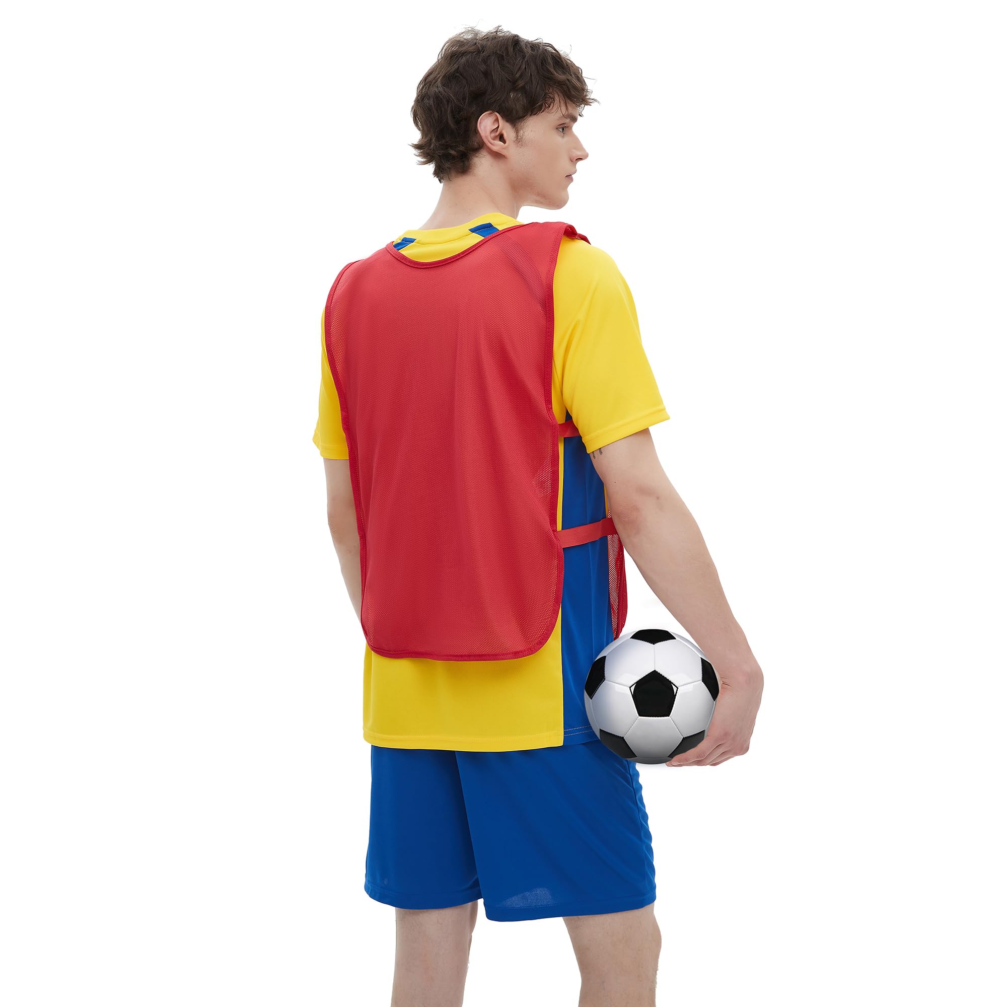 TopTie 12 Stück Fußball Leibchen Scrimmage Weste Trainingsleibchen Markierungshemd für Erwachsene und Jugendliche - (#1–12, 13–24)