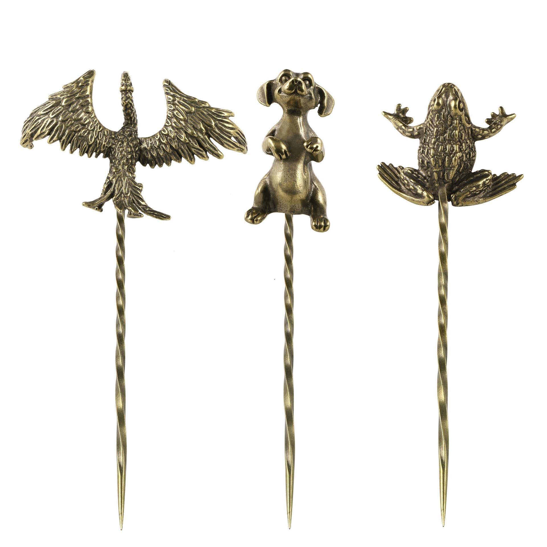 Aiguille à thé phénix en laiton avec pique-thé crapaud pour l'art de la table