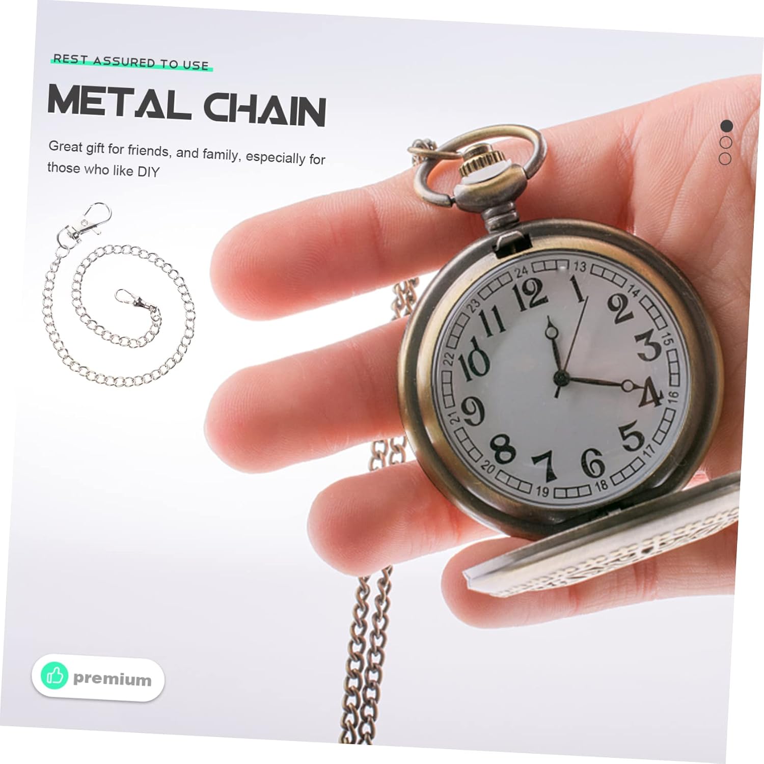 GALPADA Decorative Metal Pocket Watch Chain Lobster Clasp Chain for Men and Women for Vintage Style and Everyday Use