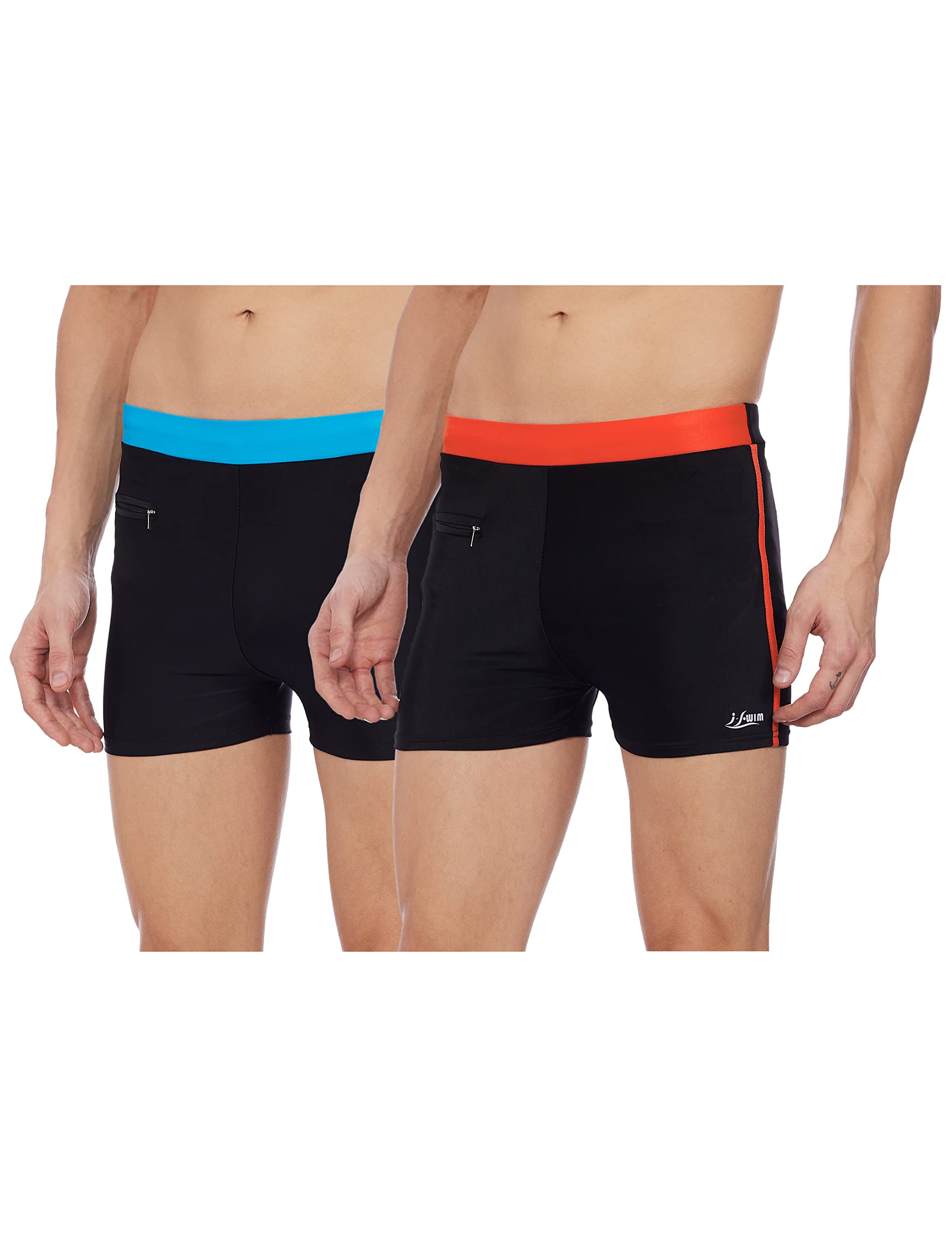 I-Swim Mens Costume Is-010 Size 3Xl Black/Orange With Is-010 Size 3Xl Black/Orange Pack Of 2 And Swimming Goggles Is-508