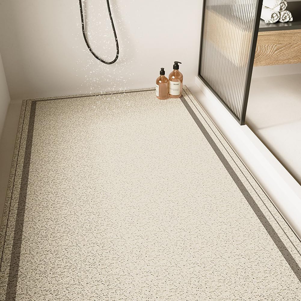 Shijhui Khaki Large Shower Mat - Non Slip Anti Mould,Loofah Comfortable Soft Bath Mat With Drain Hole,Washable & Quick Drying Bathroom Floor Mat,Massage Feet (,45X70cm)
