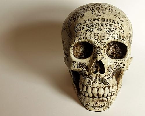 Miniatura 2 de Pins & Bones Ouija Skull, tablero Ouija detallado hecho a mano gótico decoración del hogar calavera
