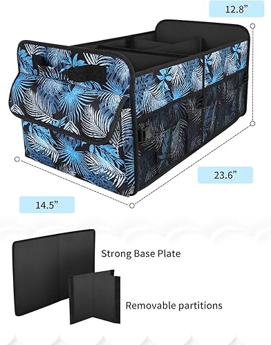 Miniatura 8 de YOHOOLYO Organizador de maletero de coche para SUV 72L, gran capacidad, plegable, 4 compartimentos, accesorios de coche multicolor para