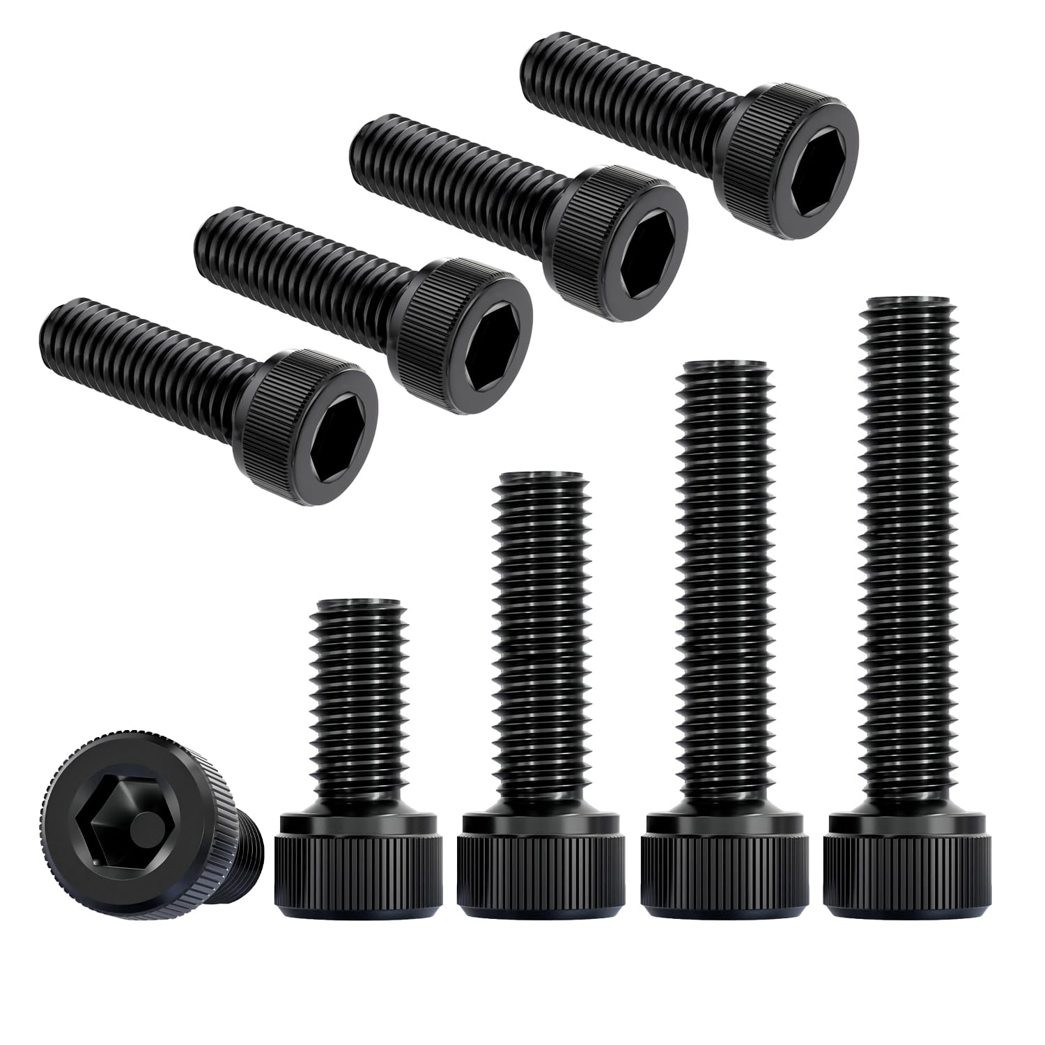Qrity 20PCS M3x7mm Cylinder Screws with Hexagon Socket, Carbon Steel Fully Thread Fastener Screw