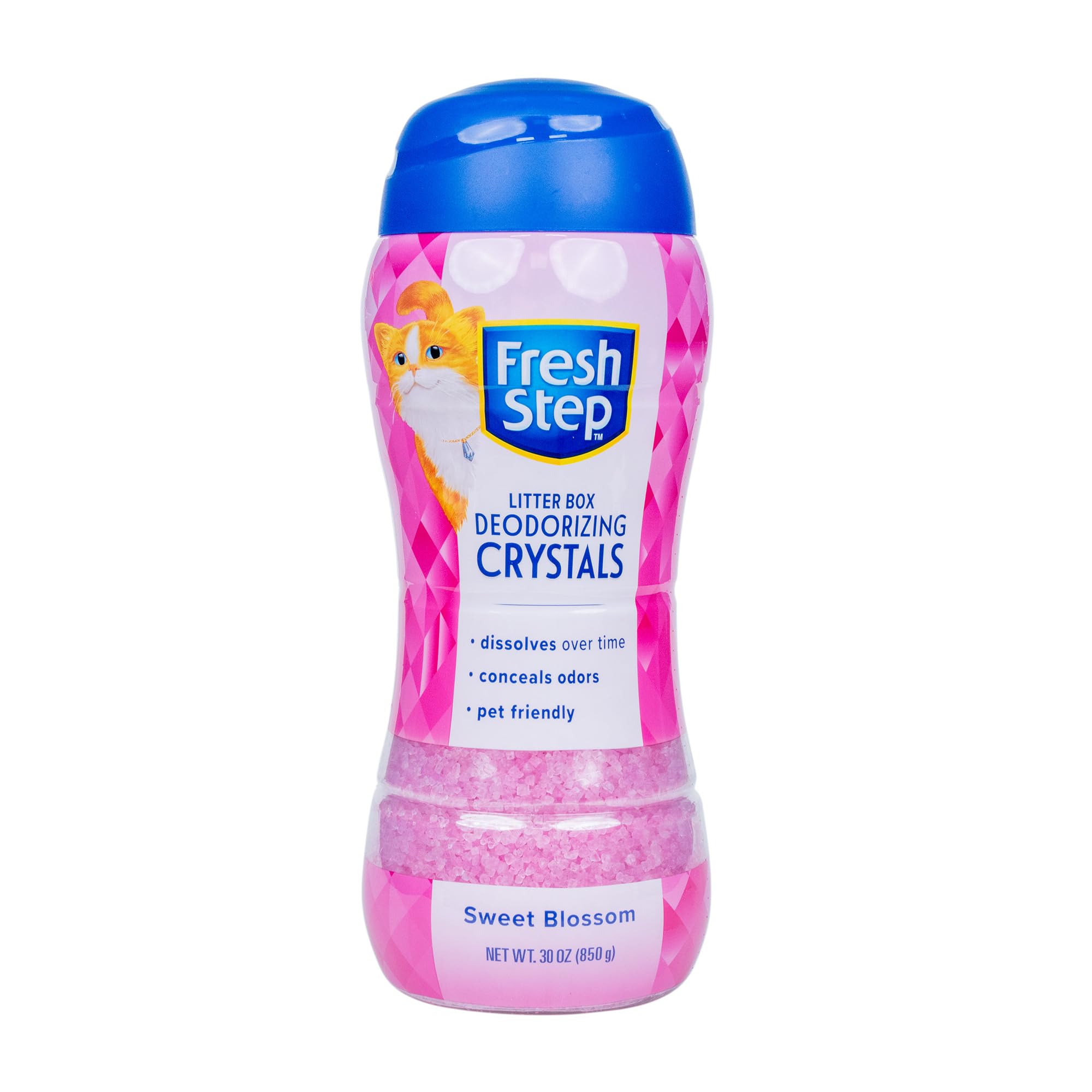 Fresh Step Cat Litter Crystals in Sweet Blossom Scent - Cat Litter Box Deodorizer - Combats Odors and Neutralizes Smells to Keep Your Home Clean, 30 Ounce
