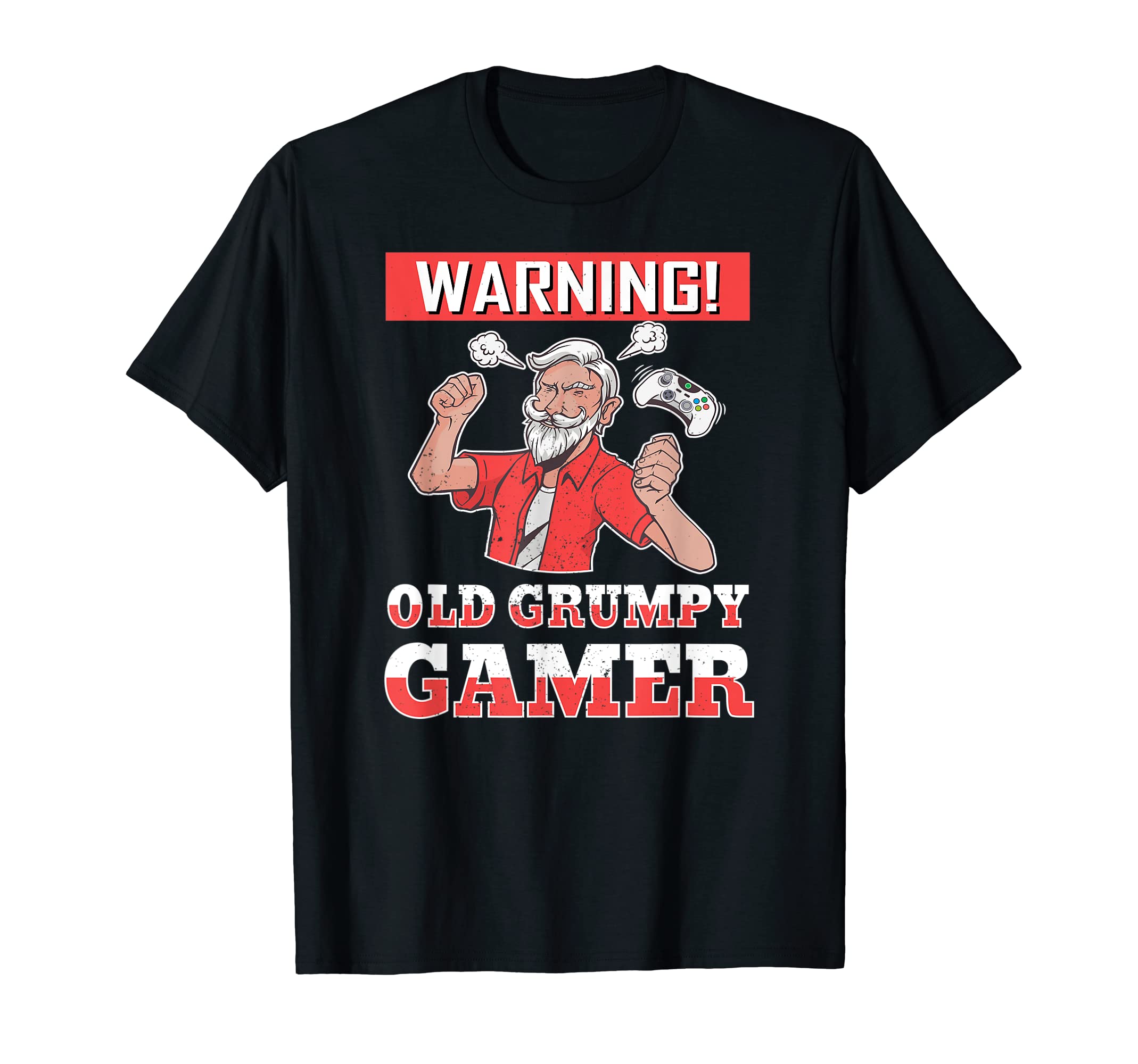 Warming Old Grumpy GamerOld Grumpy Gamer Controller Grandpa Men Video Gaming T-Shirt