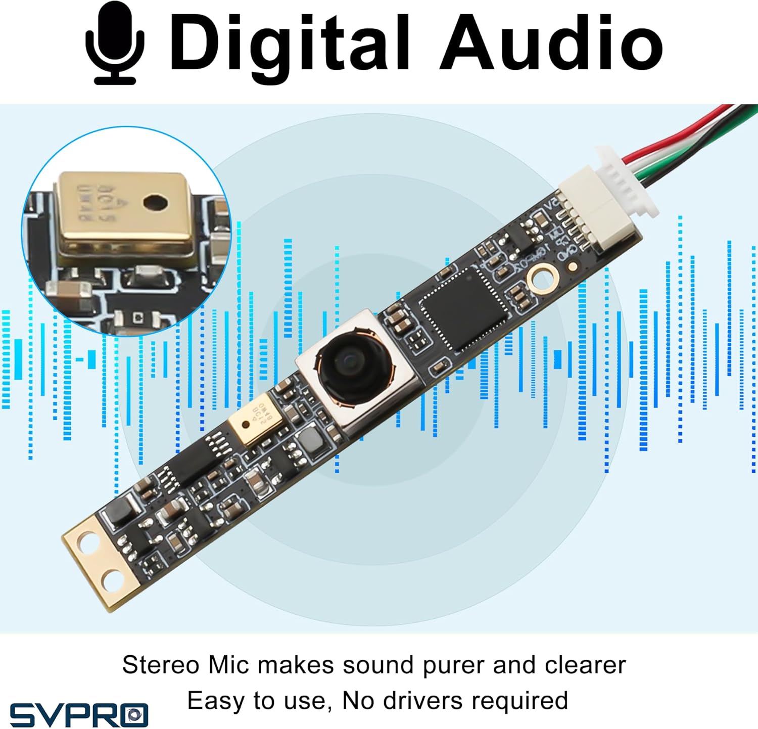 SVPRO 16MP USB Camera Module with Autofocus & Microphone for Computer, Mini UVC Plug & Play Webcam Board for PC/Laptop, 2X Digital Zoom, Compatible with Laser Engraving & Lightburn