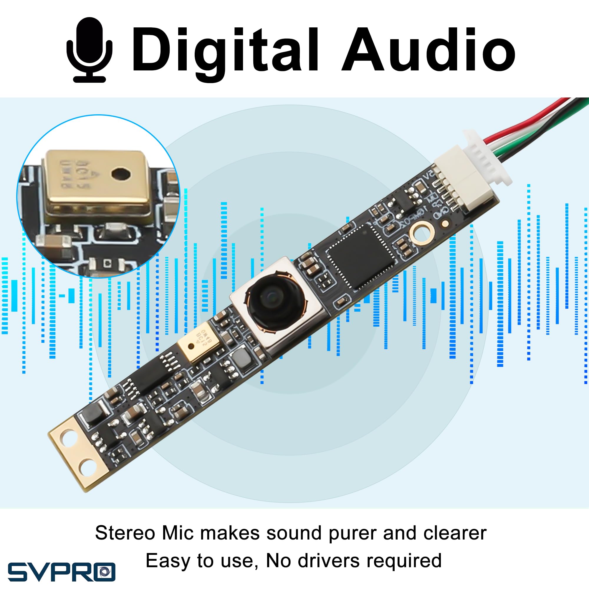 Svpro 16MP Autofokus USB Kameramodul Mit Mikrofon für Computer - HD UVC USB Kamera 2X Digitalzoom, Lightburm Video Modul, Lasergravur Webcam Board