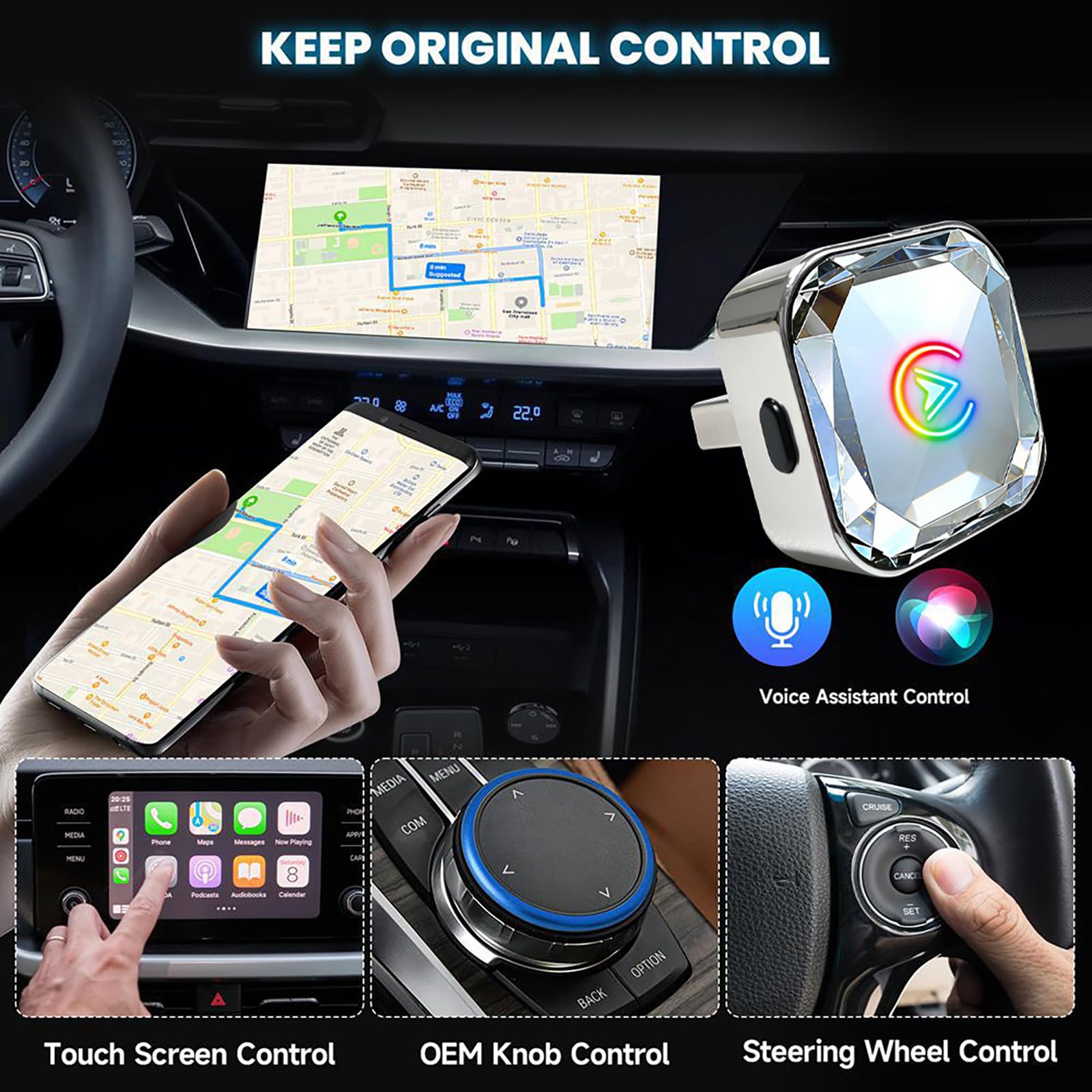Adaptateurs CarPlay sans Fil pour Opel Combo Life 2018-2026