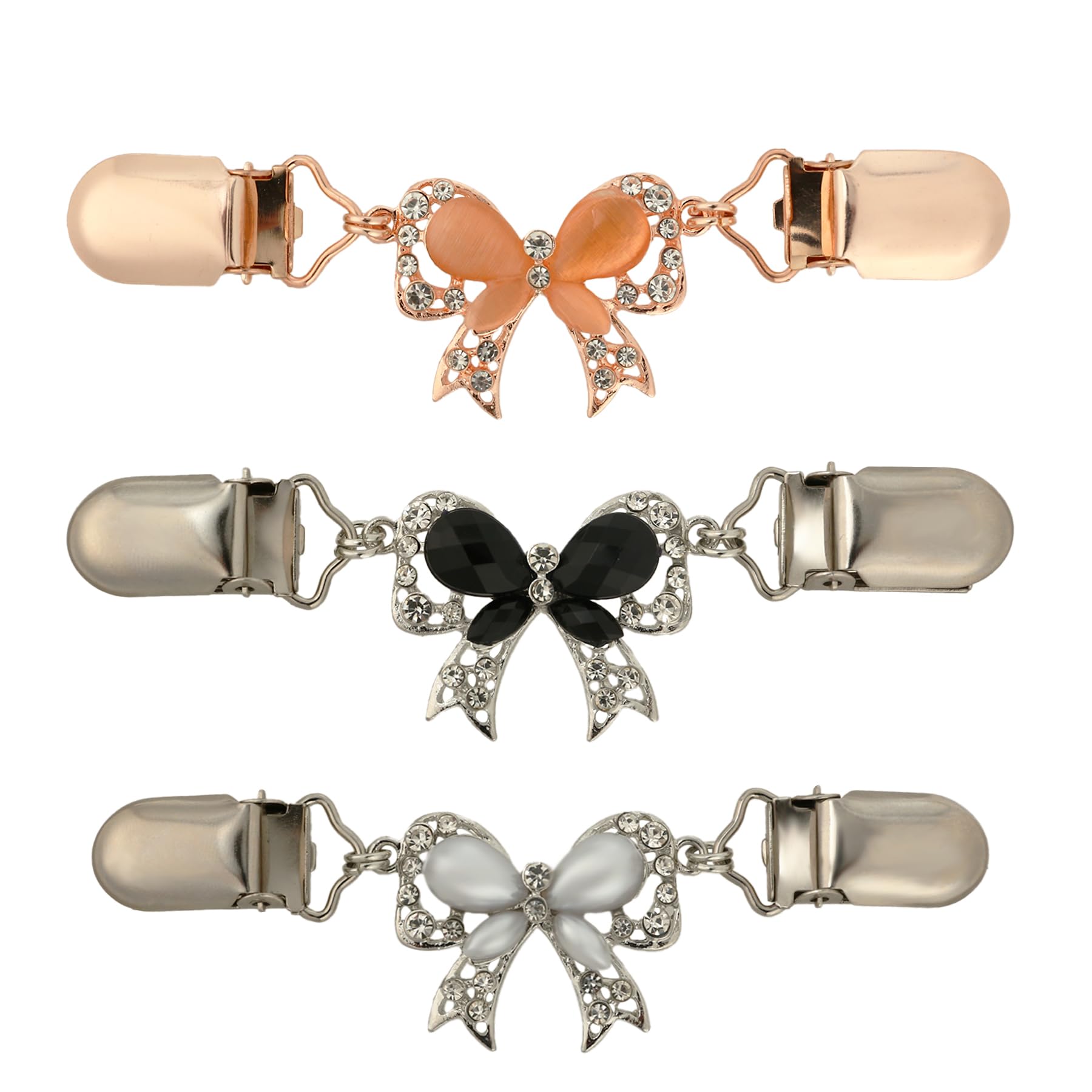 Clips de suéter con diamantes para ajustar vestidos y cárdigans elegantes de mujer 8