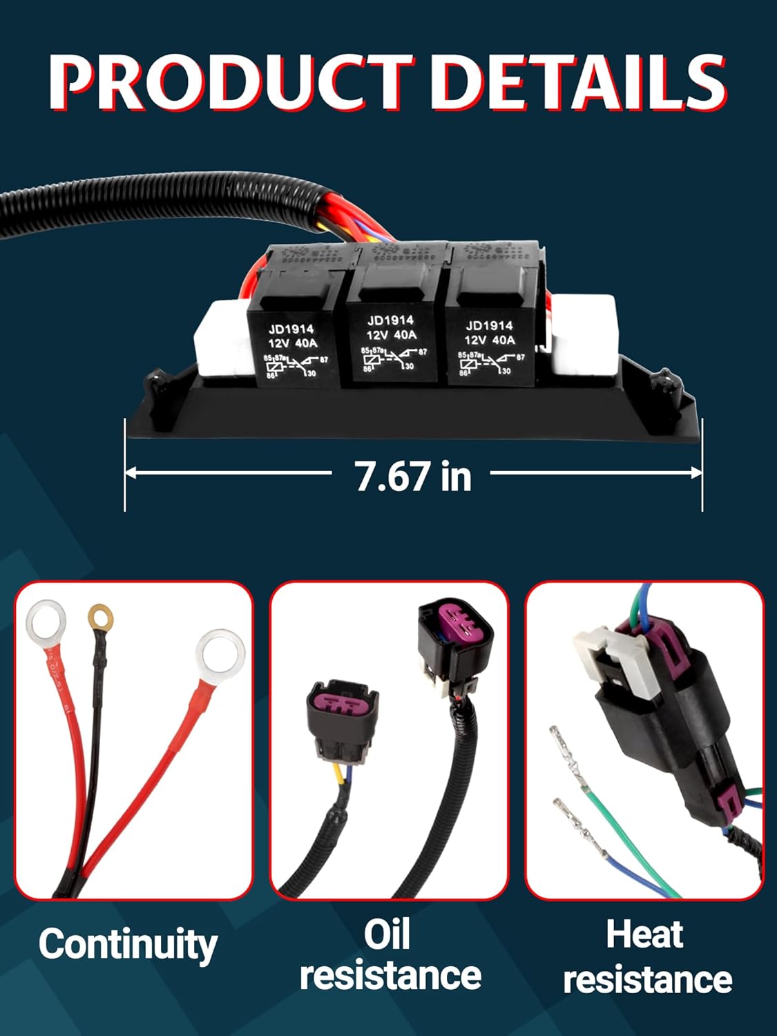 674-00923 Dual Speed Electric Fan Control Wiring Harness Kit Compatible with Silverado Avalanche Suburban Tahoe Sierra Yukon Stand Alone Electric Fan Harness