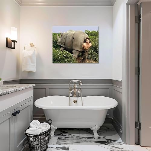 Miniatura 3 de B.B.F MAKE Divertido lienzo enmarcado para decoración de baño, humor retro, película Ace Ventura, póster de películas de Ace Ventura, pintura de