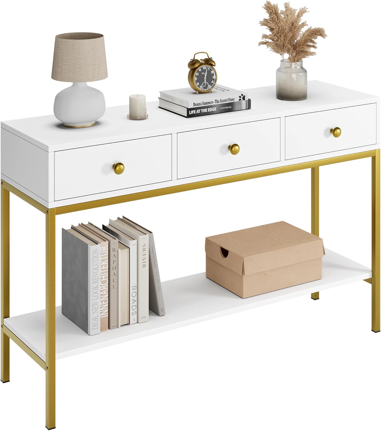 Amazon.com: GAOMON Console Table with 3 Drawers, Long 54.4" Entryway ...