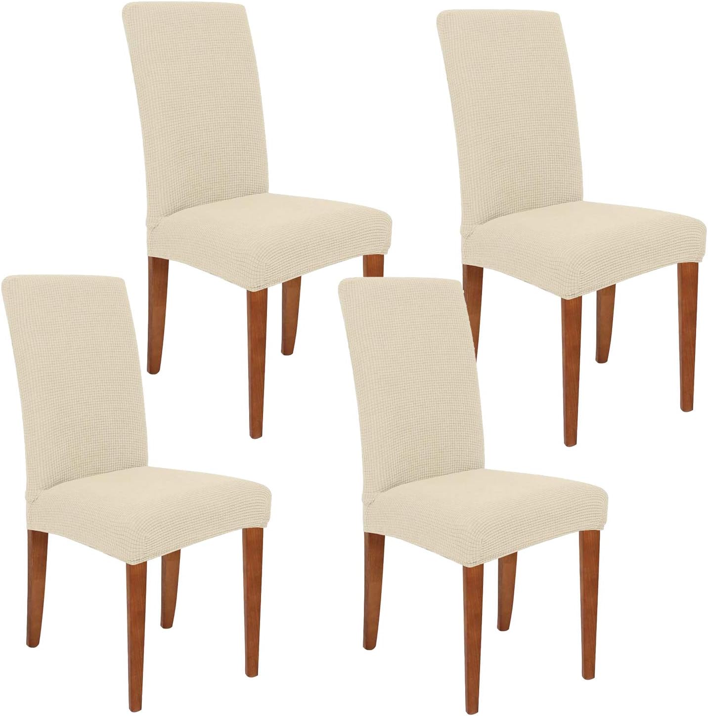 Obstal 240 GSM Chair Covers for Dining Room Set of 4 – Spandex Universal Removable Washable Chair Seat Slipcovers Protector for Kitchen, Ceremony, Wedding, Banquet, Hotel and Party