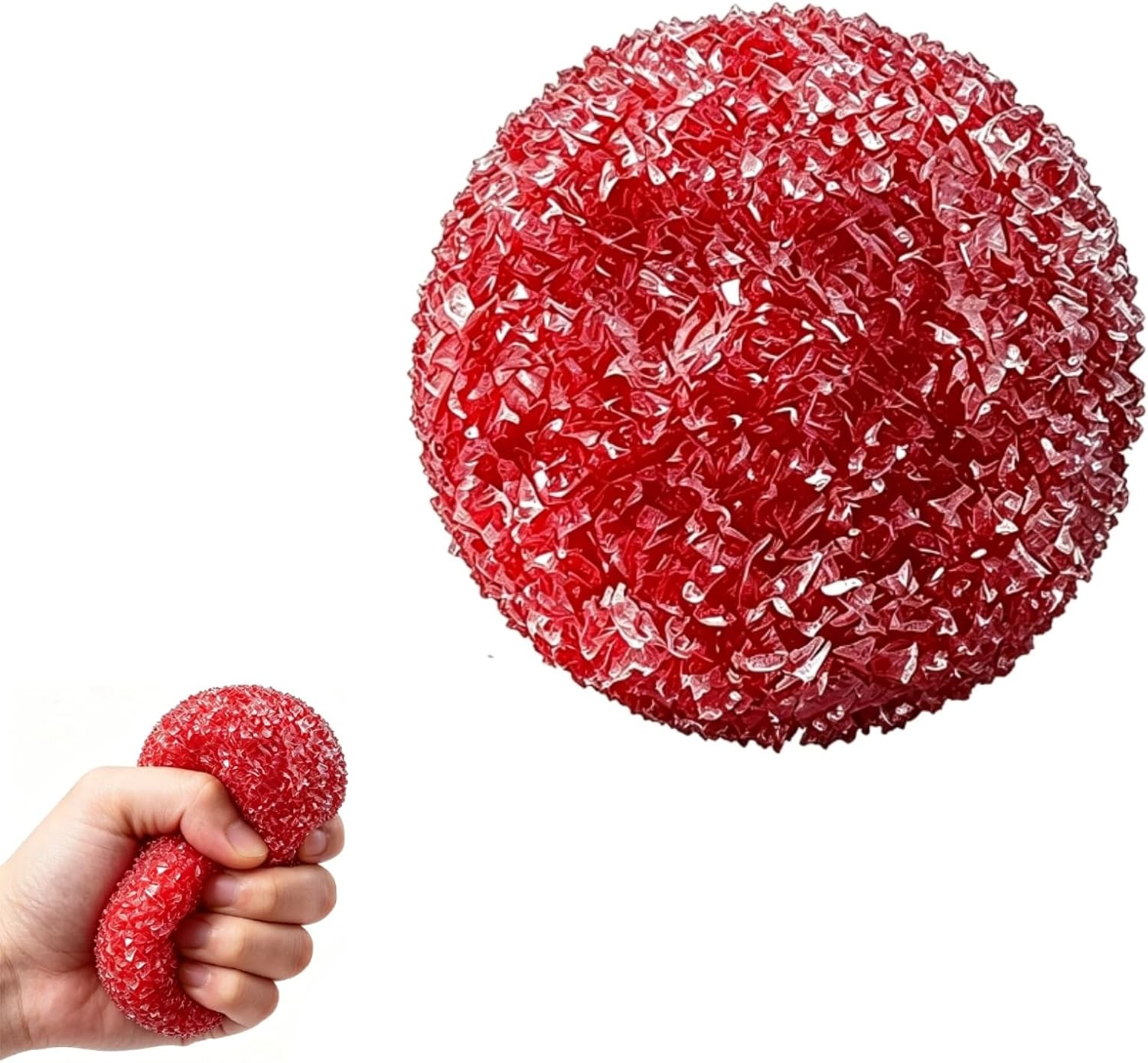 Slushy Squishy, Crunchy Squishy Stress Ball, Waxberry Moldable Crunchy Stress Ball, Slush Satisfying Squishies Relaxing Fidget, Ice Skin Fidget Sensory Toys(Red)