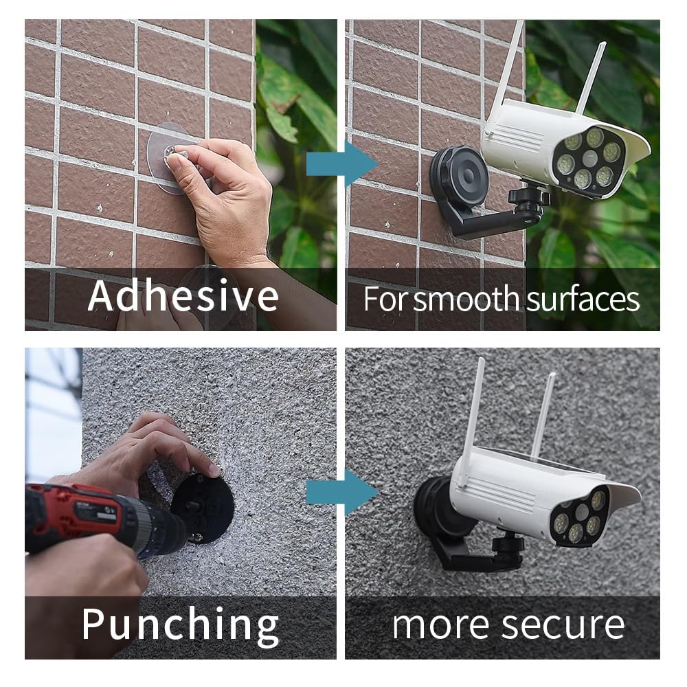 Lot de 2 caméras de sécurité factice avec détecteur de mouvement, projecteur, caméra de surveillance simulée, intérieur et extérieur, blanc solaire