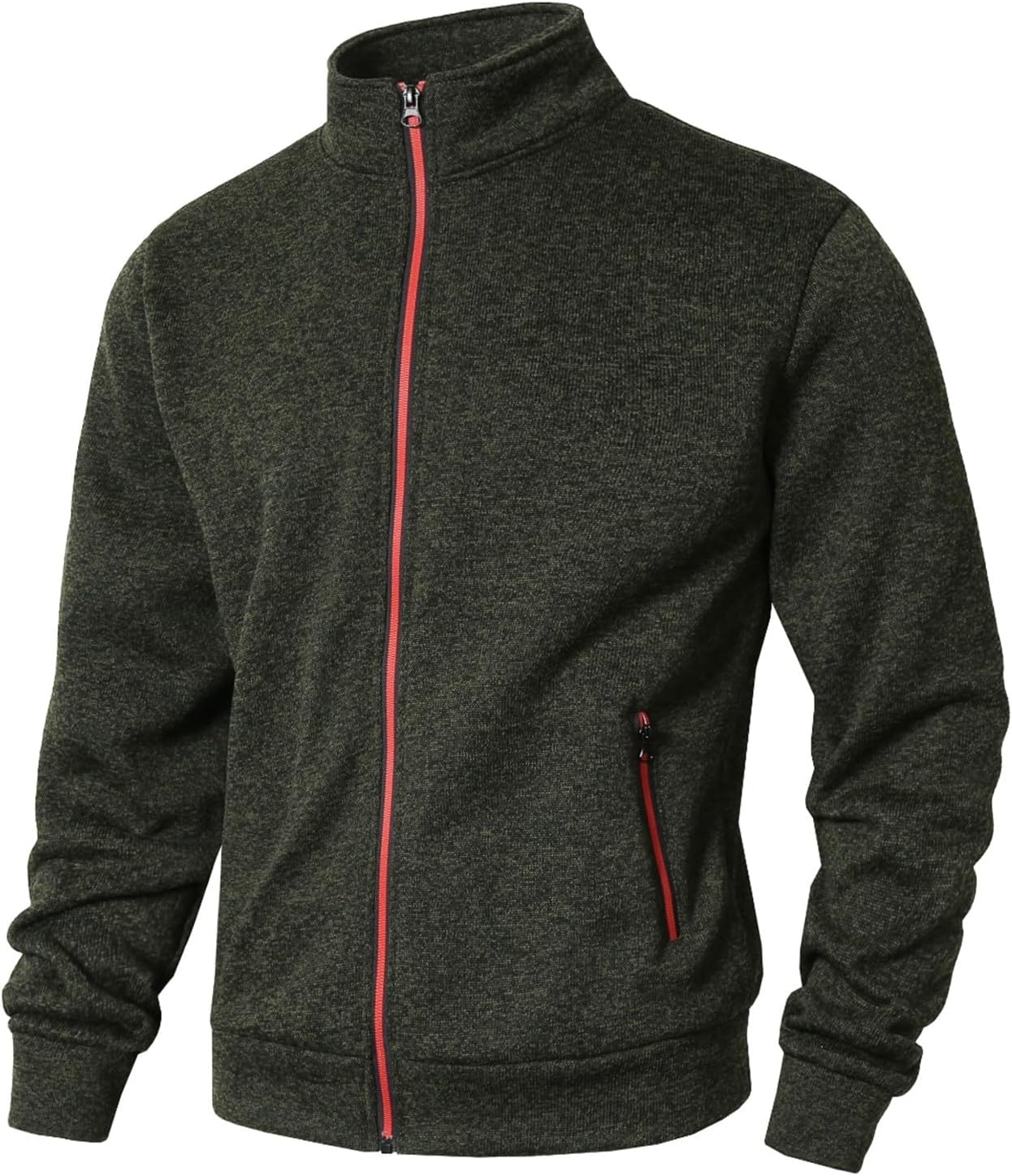 Veste Survêtement Homme Sans Capuche Fermeture Éclair - Veste Sport Légère Col Montant Tricot