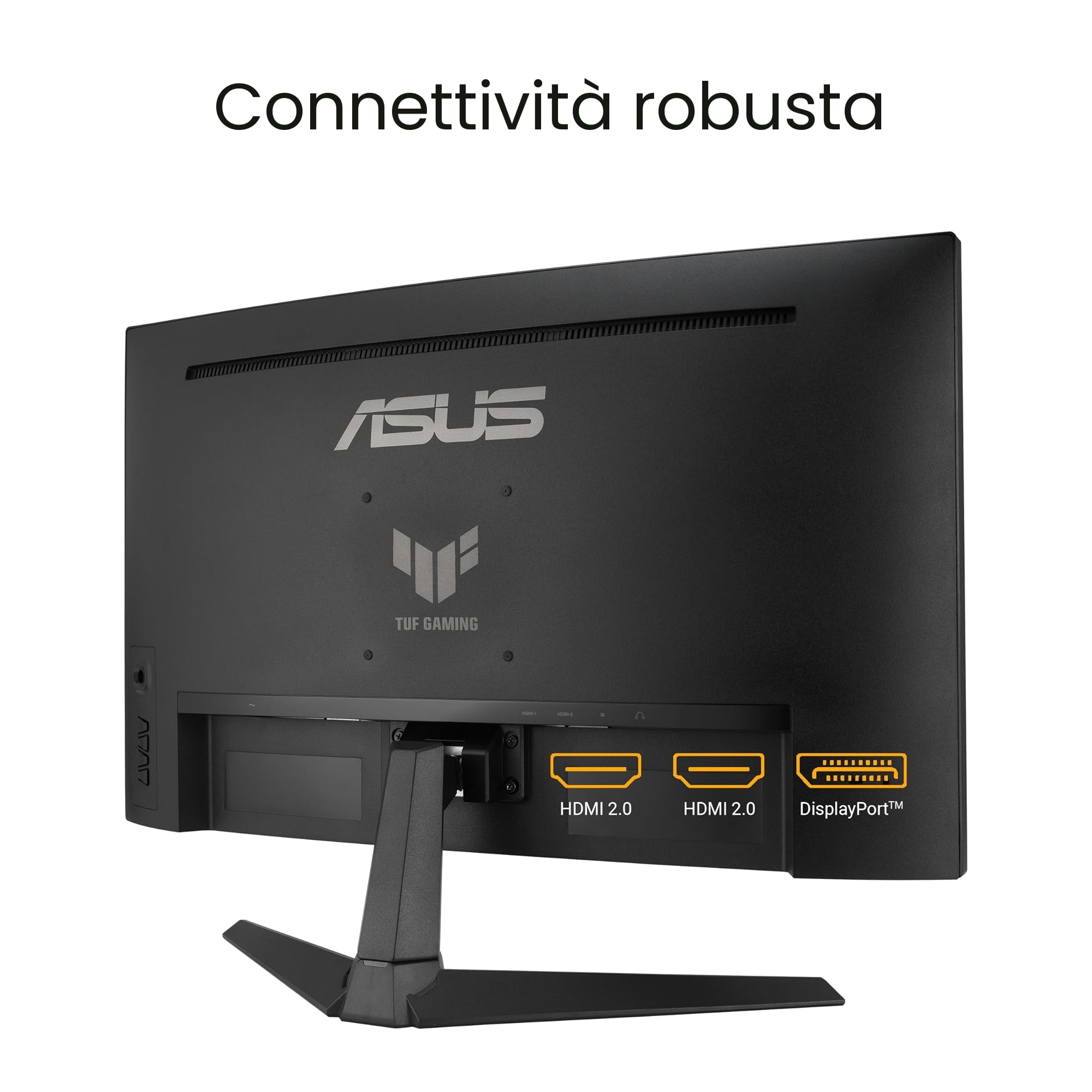 ASUS TUF GAMING VG27VQ3B, Monitor Gaming Curvo da 27” FHD, Nero | 180Hz ELMB SYNC, FreeSync, Tempo di Risposta 1ms, 90% DCI-P3, DisplayWidget Center