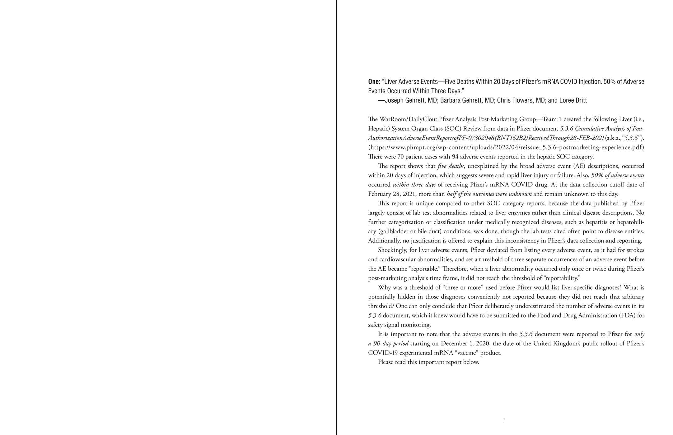 The Pfizer Papers: Pfizer's Crimes Against Humanity