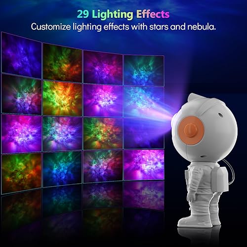 Miniatura 2 de Rossetta Proyector astronauta de galaxia, proyector de estrellas para niños con control remoto y temporizador automático, proyector de luz nocturna