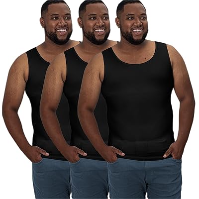 QORE LOGIQ Gynecomastia Compression Shirts for Men - Sleeveless Slimming Undershirts Tummy Control and Body Shaper Tank Top