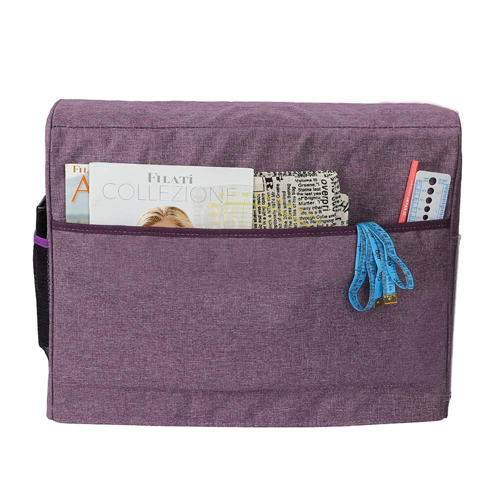 Sewing Machine Cover Waterproof Cover Shell with Pockets for Sewing Machines Storage Bag Purple - Image 2