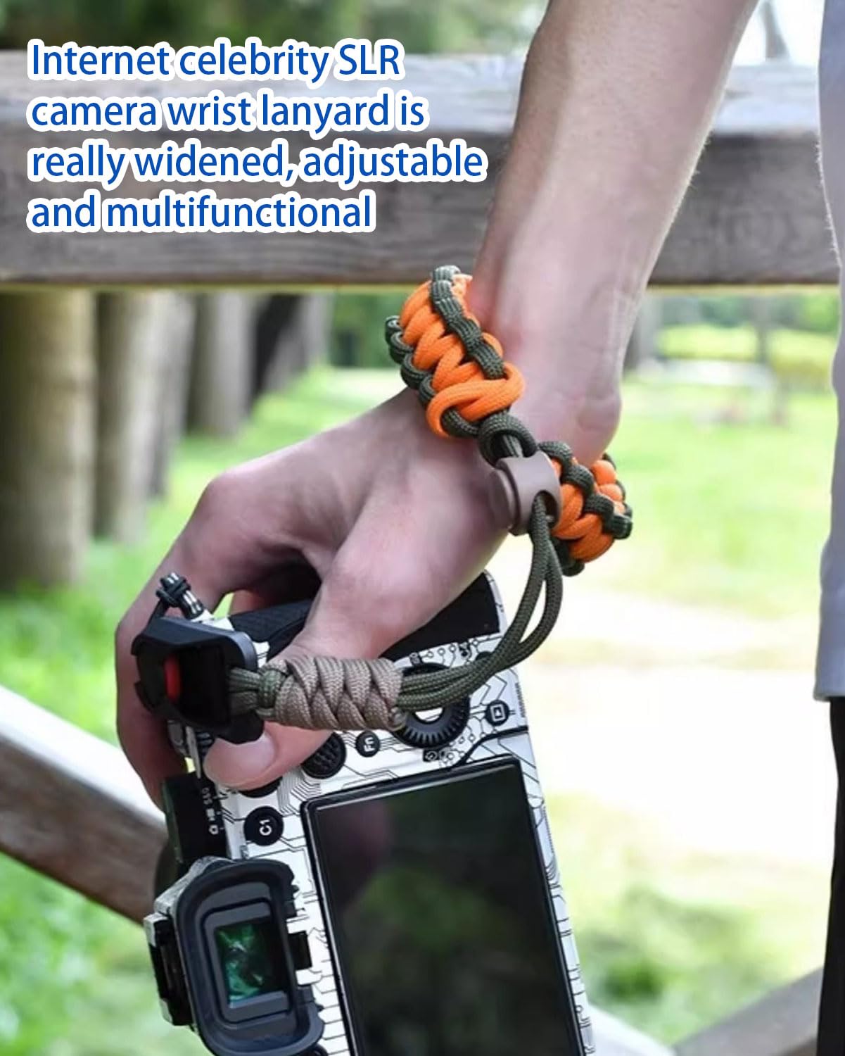 Cinghia Per Fotocamera In Paracord - Regolabile, Comoda E Con Sgancio Rapido Per DSLR E Mirrorless - Foto 6