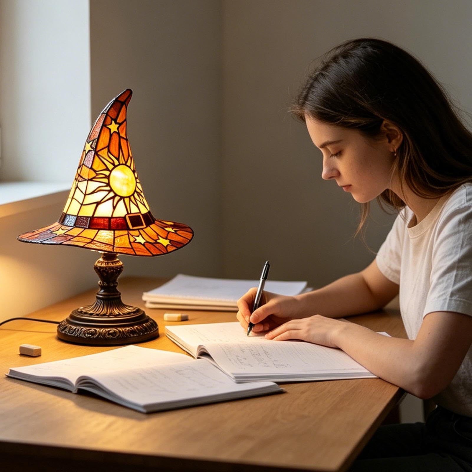 Lampa Wiedźmy Lampki Nocne Gotyckie z Żywicy Zasilane USB