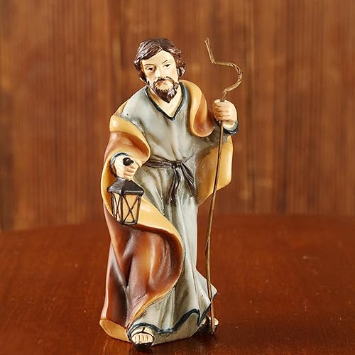 Miniatura 6 de Juego de 11 figuras de resina de pesebre, 4 pulgadas, juego de 11 figuras de escena de Navidad, figuras de resina Baby Jesus