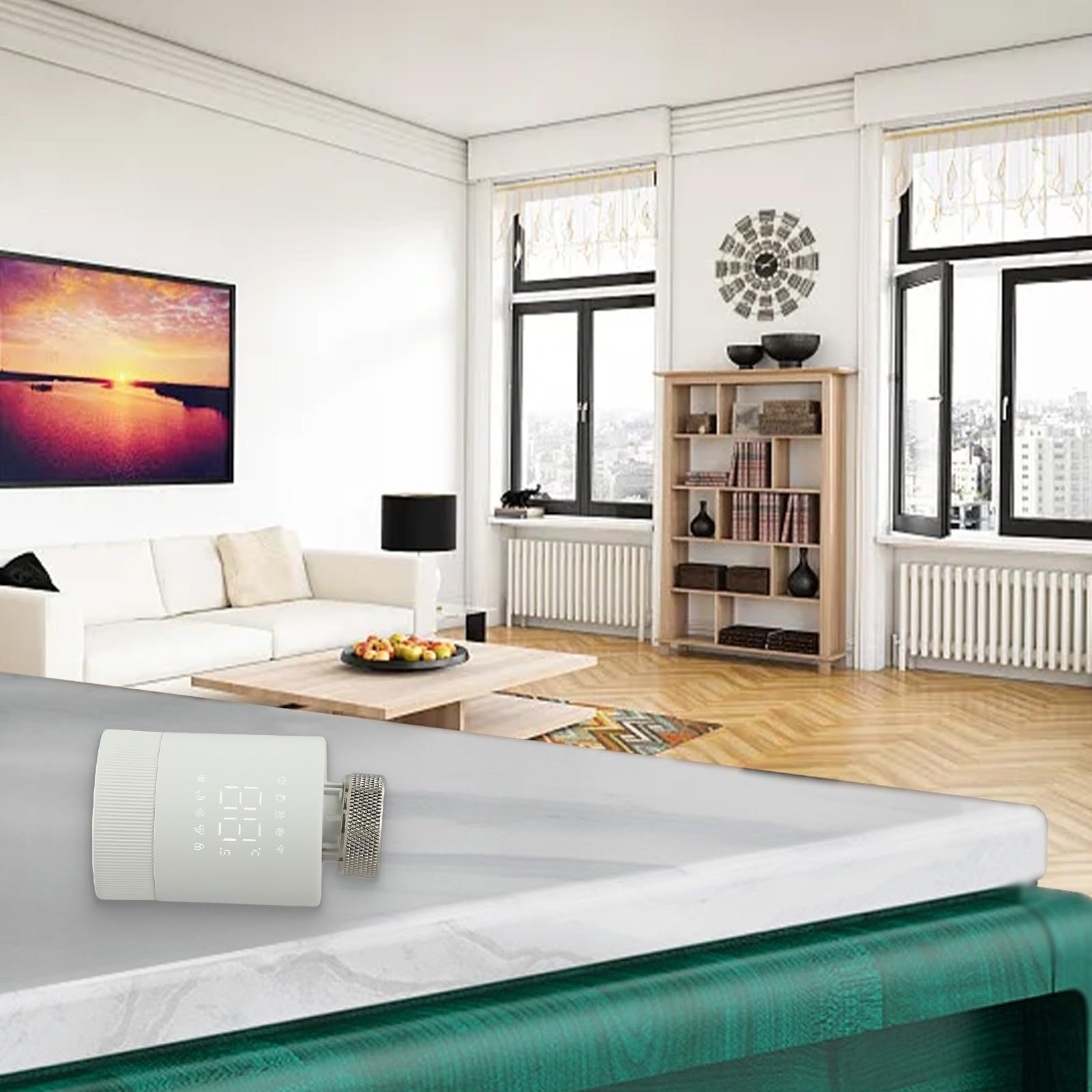 Vanne de radiateur thermostatique programmable WiFi intelligente pour Tuya, programme hebdomadaire de chauffage avec contrôle vocal et sécurité enfant