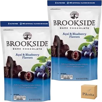 Pikotta Brookside Dark Chocolate, Acai & Blueberry, 32.6 oz 907 g x 2 Piece Set, Large Capacity