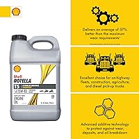 Vista 30 de Shell Rotella Aceite de motor diesel T5 Synthetic Blend 10W-30, 1 galón