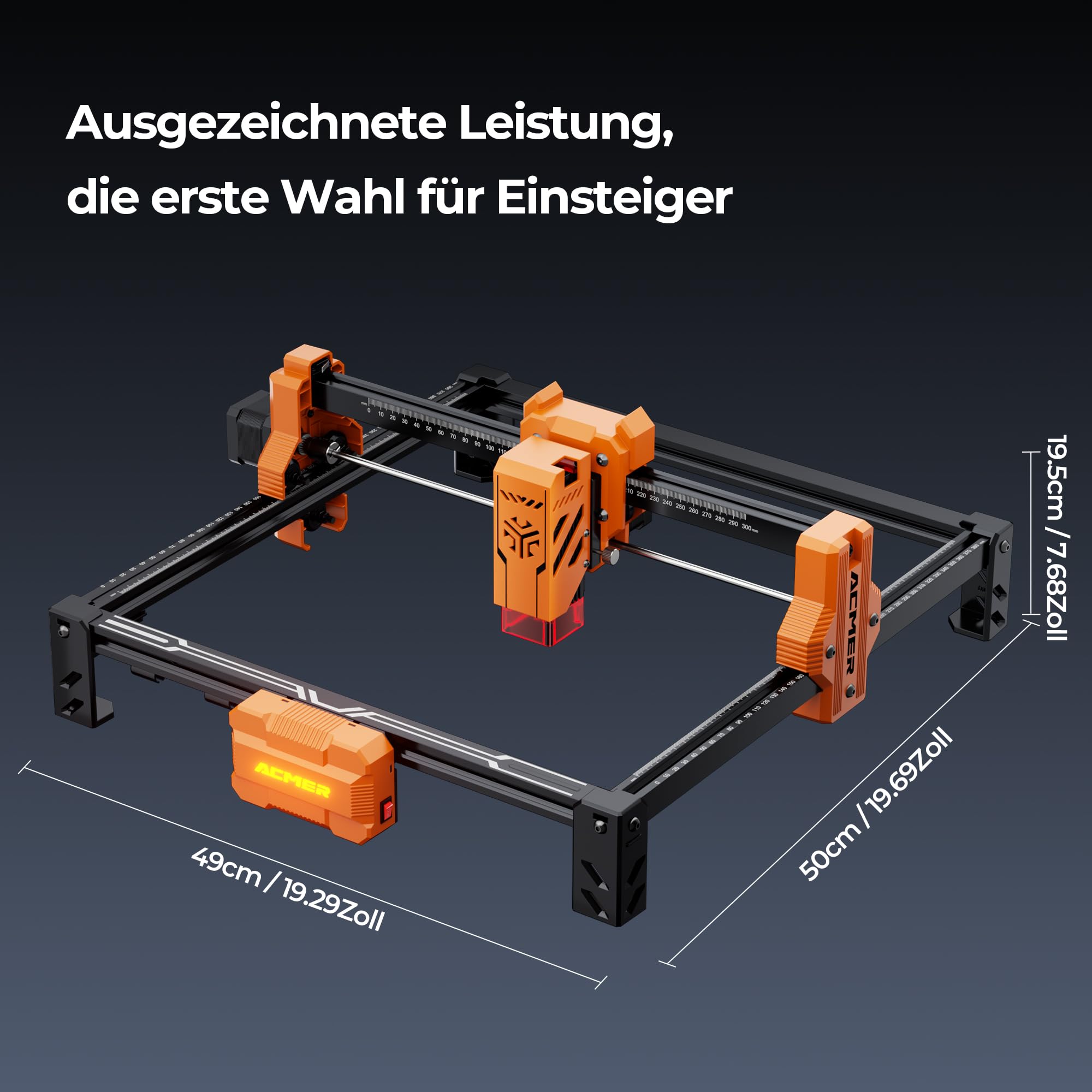 ACMER 7W Laser Cutter, 48W Ausgangsleistung Laser Graviermaschine, 300x300mm, 10000 mm/min, Holz Lasergravierer für DIY-Chargenanpassung, Bildung und Unterricht, Modellbau, individuelle Geschenke