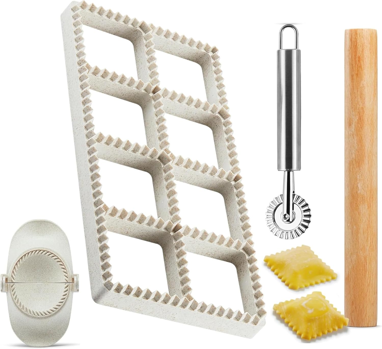 MUMSUNG 6pcs Ravioli Cutter Set, 8 Holes Press Ravioli Maker with ...