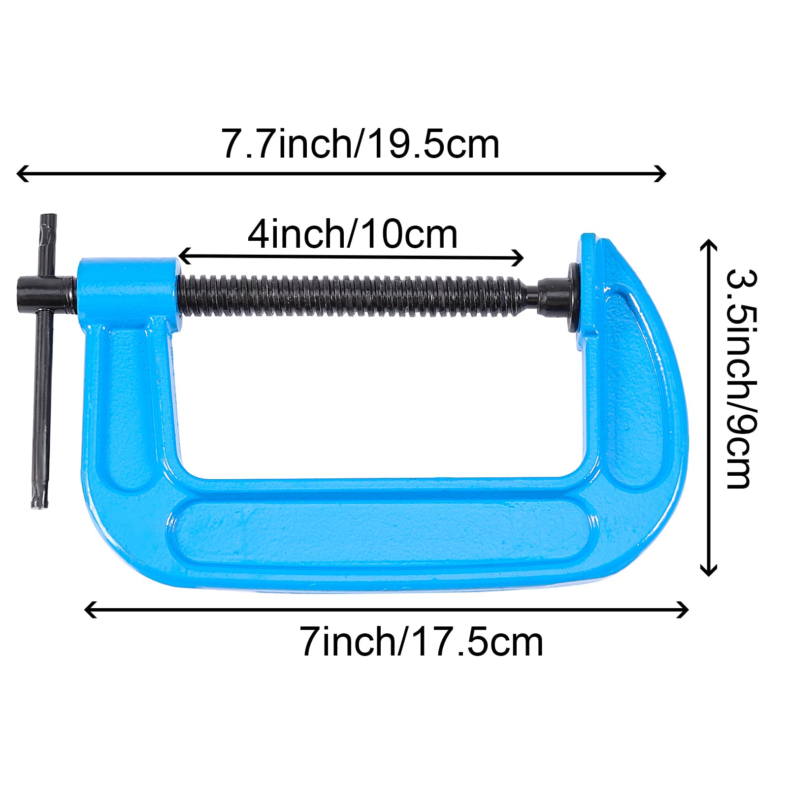 ZOENHOU 8 morsetti a C da 10 cm, morsetti a G in ferro malleabile resistente con apertura a ganascia da 10 cm, freni a morsetto a C scorrevoli, maniglia a T da 5 cm, profondità della gola 0,6 kg