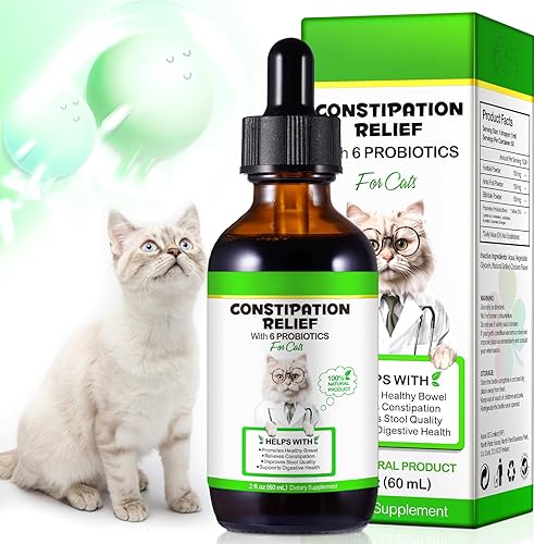 NBTREKTIE Alivio del estreñimiento del gato, laxante natural con 6 probióticos suavizantes de heces, apoyo digestivo para alivio de bolas de pelo y