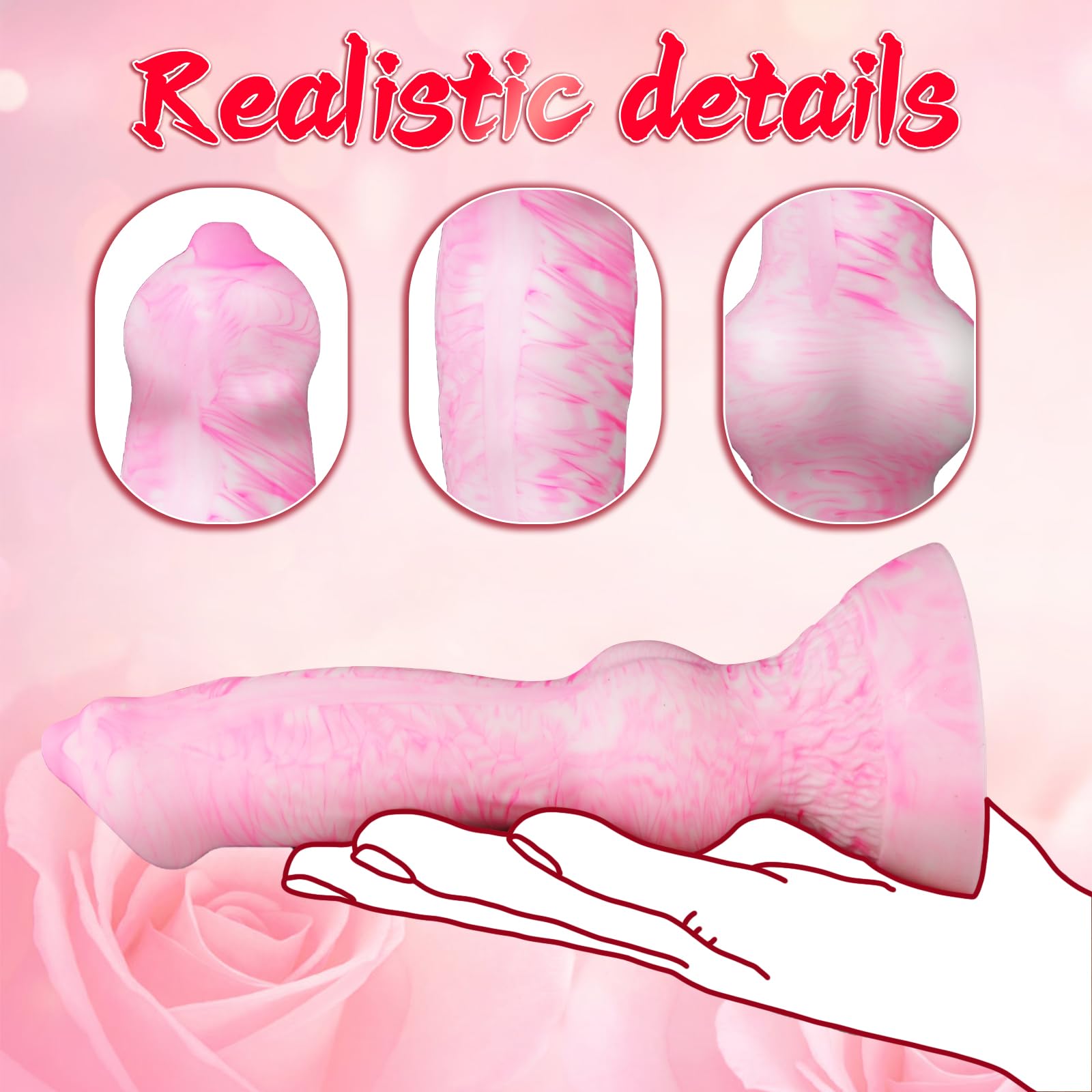 7"Beginner Dog Knot Small Dildo,Realistic Silicone Animal Dildo With Strong Suction Cup, Fantasy Monster Colorful Creature Thin Pink Dildos, Wolf Penis Anal Plug Sex Toy For Women Men Couple Play Game