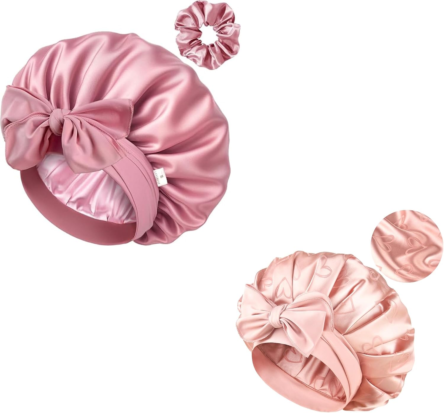 YANIBEST Satin Silk Bonnet for Sleeping Women, Double Layer Hair Bonnet with Elastic Tie Band for Curly Natural Hair