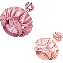 YANIBEST Satin Silk Bonnet for Sleeping Women, Double Layer Hair Bonnet with Elastic Tie Band for Curly Natural Hair