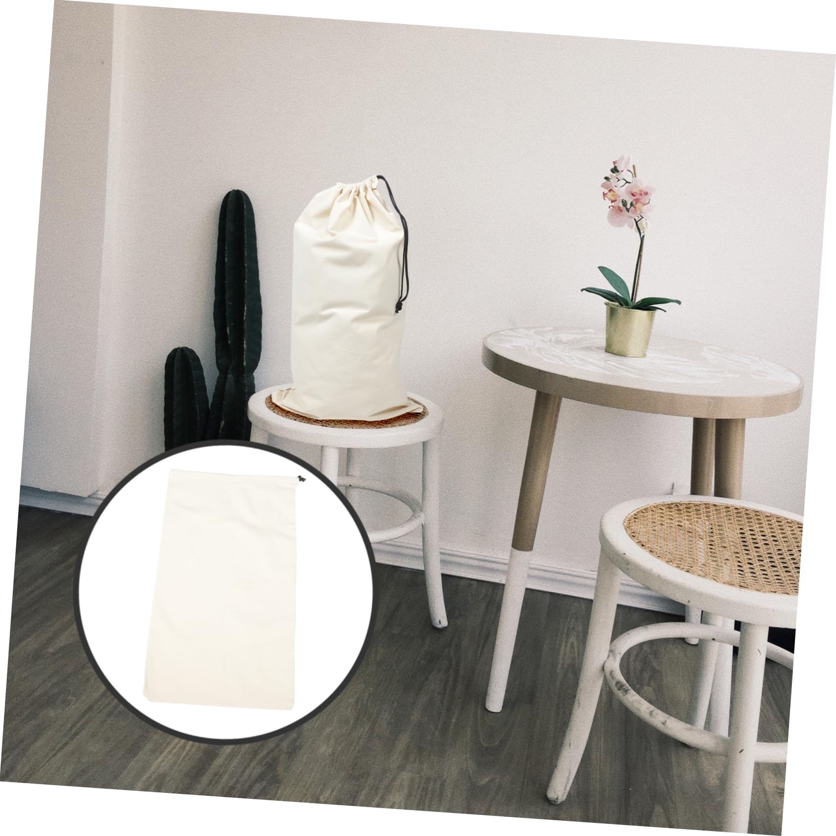 Anneome 2 Stück Wäschesäcke für Waschmaschine mit Kordelzug aus Canvas Großes Fassungsvermögen für Kleidung Decken und Reisen