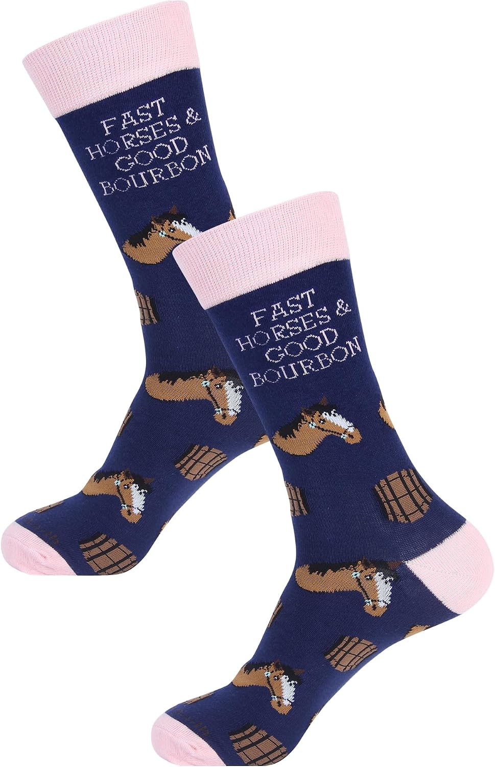 Barrel Down South Derby Men's Fashion Dress Socks - Funny Novelty Unique Gift - Gift For Horse Lovers - Kentucky Horse Racing image 2