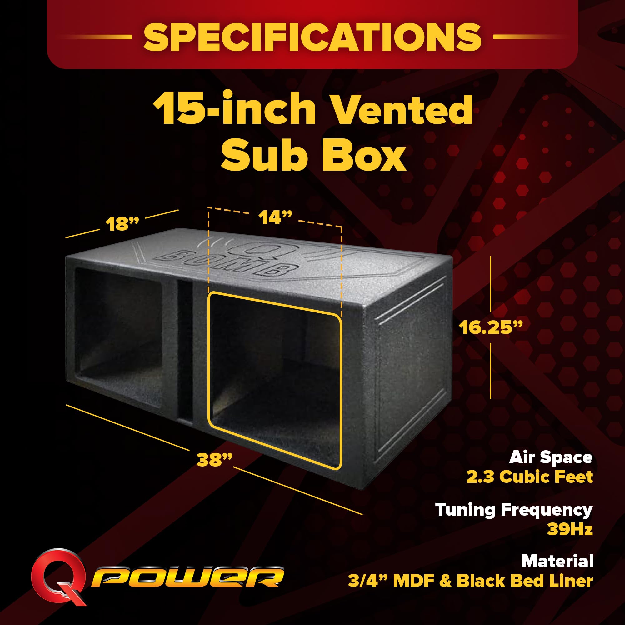 Amazon.com: QPower QBOMB15VSQ QBOMB 15 Inch Center Vented Dual