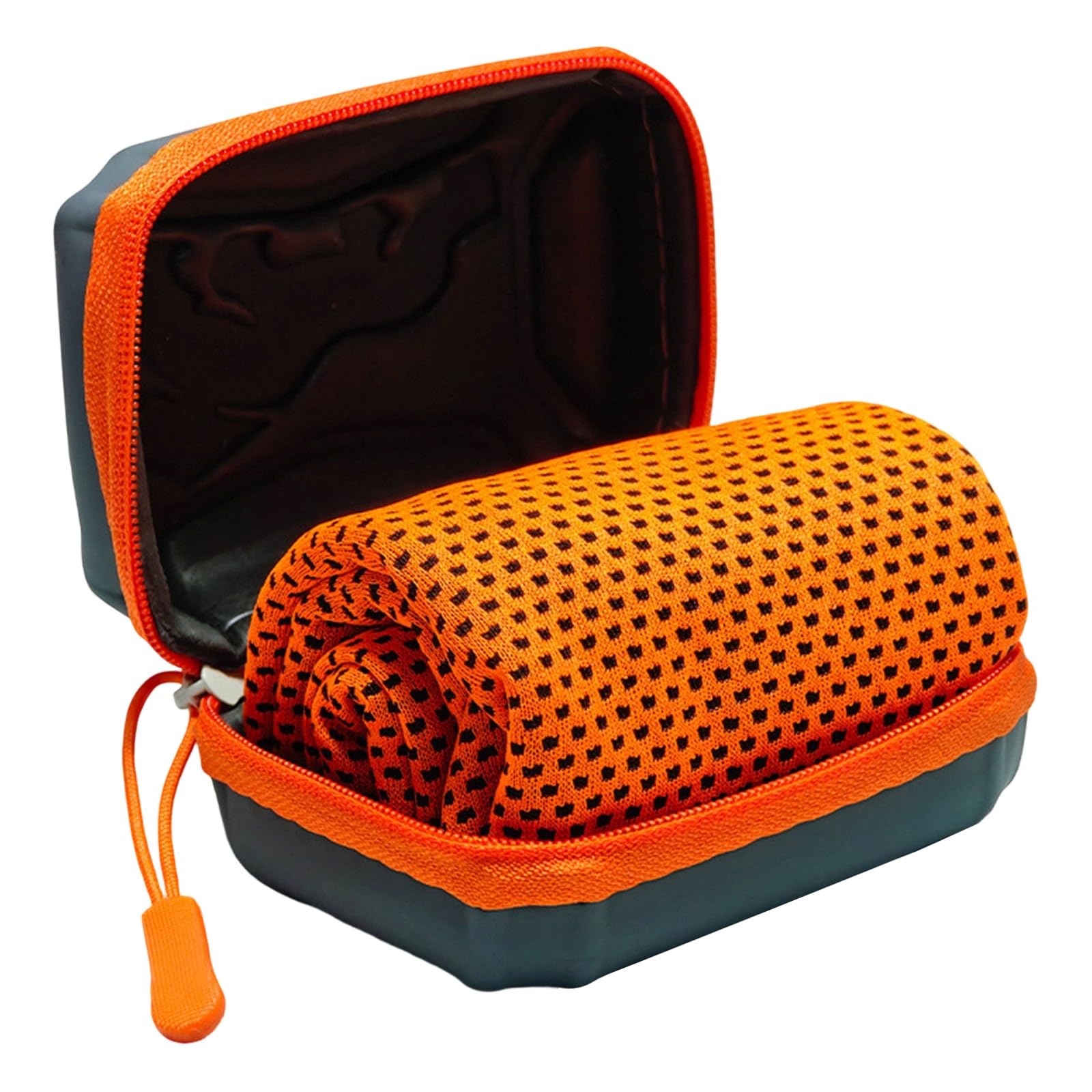 5 Pack Cooling Towels,30x80 Cm Breathable Instant Quick Drying Cool Towel, Microfibre Towel with Zip Storage Case, Cooling Neck Wrap For Men Women, Ice Towels For Gym Workout Running Yoga (Orange)